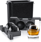 TINANA Clear Ice Ball Maker, 2.5” Crystal Clear Ice Cube Tray Make 2 Large Sphere Ice Balls for Whiskey Cocktails & Bourbon