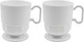 Party Essentials 8-Ounce Hard Plastic Coffee Cup/Tea Mug with Handle, 20-Count, Deluxe White (Pack of 2)