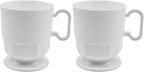 Party Essentials 8-Ounce Hard Plastic Coffee Cup/Tea Mug with Handle, 20-Count, Deluxe White (Pack of 2)