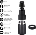 3 in 1 Can and Beer Bottle Insulator, Double Wall Stainless Steel Insulated Can Cooler, Beer Bottle Holder 12oz 14oz 17oz (12oz Can&Bottle BK)