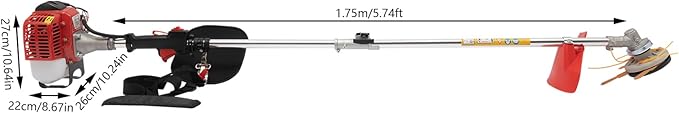 26cc Gas Weed Wacker, 2-Stroke Weed Eater, 2T Cutting Blade 8500r/min 650W 33.8 Oz Fuel Tank Power Single-Cylinder Air-Cooled Side-Mounted Engine Pole Saw String Trimmer W/Oil Pot, Goggles