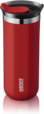 WACACO Octaroma Grande Vacuum Insulated Coffee Mug, 15 fl oz (435ml), Double-wall Stainless Steel Travel Tumbler With Drinking Lid, Carmine Red