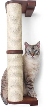 Catastrophic Creations Cat Scratching Post – 2-Tier Cat Wall Scratcher - Bamboo and Sisal Cat Scratcher Post – Durable Cat Scratching Posts for Indoor Cats – Modern Cat Furniture