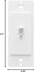 Lutron Aurora Wallplate Bracket For Paddle/Decorator Switch | For use with Aurora Smart Bulb Dimmer | L-AWALL1-WH | White