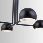 Capital Lighting 433141MB Hadley Urban/Industrial Curvy Arm Dome Chandelier, 4-Light 240 Total Watts, 21" H x 27" W, Matte Black