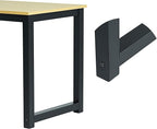 Computer Writing Desk 47 inch,Modern Simple Style PC Table, Black Metal Frame, Sturdy Home Office Table,Oak