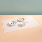 Extra Large Silicone Mat Kitchen Counter Heat Resistant Table Mat 36" x 24" | Place Mats Countertop Protector, Thick Placemats Silicone Mats for Kitchen Counter Dining Table Mat, White Translucent, Sapid