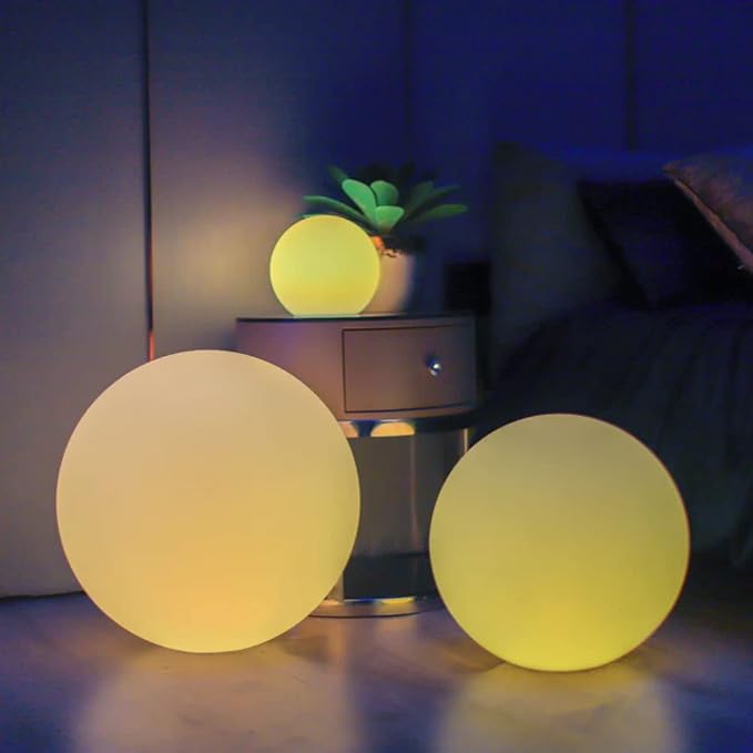 LOFTEK Floating Pool Light - 16-inch Large Ball Lamp with Remote - 3 Modes & 16 RGB Colorful - Waterproof & Rechargeable Globe Floor Lamp for Pool Party, Gaming Room, Garden, 1-Pack