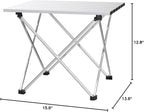 Grope Small Folding Camping Table, Aluminum Beach Table for Sand (Silver-S) | Portable & Easy to Carry, With Carry Bag for Camping, Prefect for Outdoor, Picnic, BBQ, Cooking, Festival, Beach, Home Use