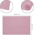 23.6'' by 15.7''Flexible Silicone Placemat Non Slip Waterproof Heat Resistant Dinner Table Mat (Light Pink-1 Pcs)