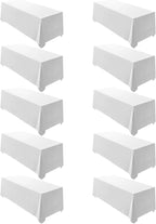 Surmente 10 Pack White Rectangle Tablecloth 90 x 156-inch Rectangular Polyester Table Cloth for Weddings, Banquets, or Restaurants