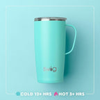 Swig Life 22oz Insulated Travel Mug with Handle & Lid, Wild Thing | Triple Insulated Stainless Steel - Handle & Lid Included - Keeps Coffee Hot or Cold - Cup Holder Friendly