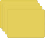 Silicone Placemats, Food-Grade Non-Slip Waterproof, Dining, Stain Resistant, Countertop Protector, Kitchen Counter Mat, Heat Resistant, Baking mat Dishwasher Safe (15.7x11.8Inch-4pack, Yellow)
