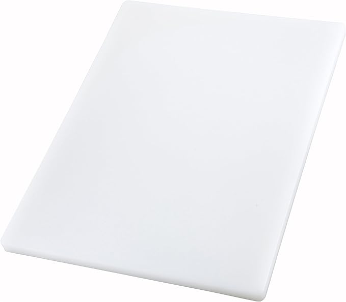 Winco 15" x 20" White Heavy-Duty Plastic Cutting Board (Set of 4) | Dishwasher safe, Stain resistant, Minimizes dulling, Great for Charcuterie, Cheese, Appetizers and Buffet Displays