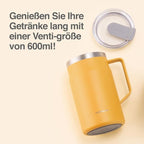 LocknLock Metro Mug, Premium 18/8 Stainless Steel Metal, Double Wall Insulated, Portable Coffee Cup with Lid and Handle for Hot and Cold Drinks, Blue, 20 oz