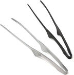 Todai 9.4-Inch Stainless Steel Non-Slip Yakiniku BBQ Tongs (Black)