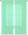 2 Piece Solid Elegant Sheer Curtains Fully Stitched Panels Window Treatment Drape (54" X 72", Mint)