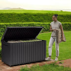 Outdoor Storage Deck Box, 170 Capacity, 27.7L x 57W x 29H inches (Graphite)