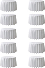 Surmente 120 inch Round tablecloths -10 Pack White Round Table Cloths, Polyester Fabric Table Covers for Weddings, Banquets, or Restaurants