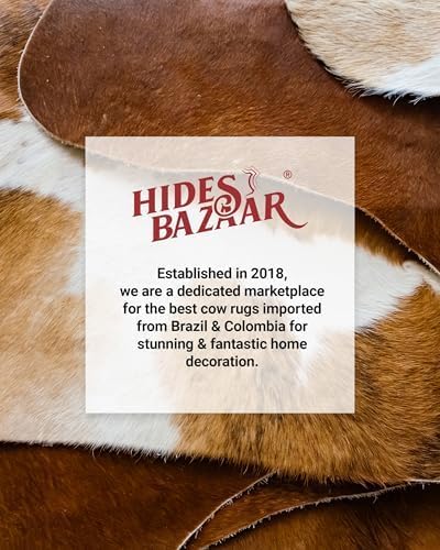 Tricolor Cowhide Rug Classic Brown, Black and White Color Mix, Natural Leather Hide, Area Rug (6x8ft)