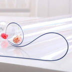 NECAUX Custom 34 x 60 Inch Clear Table Cover Protector, 1.5mm Thick Plastic Waterproof Heavy Duty Desk Pad Mat Non-Slip Tablecloth Protector for 5ft Coffee Table, Sofa Table, Media Stand, Countertop