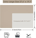 Extra Large Silicone Mat, Kitchen Counter Mat Placemats for Kids Silicone Mats for Countertop, Nonstick Silicone Table Mat for Pastry Crafts Baking Heat-Resistant Silicone Pad, 27.6'' x 19.7'' 1 Pack