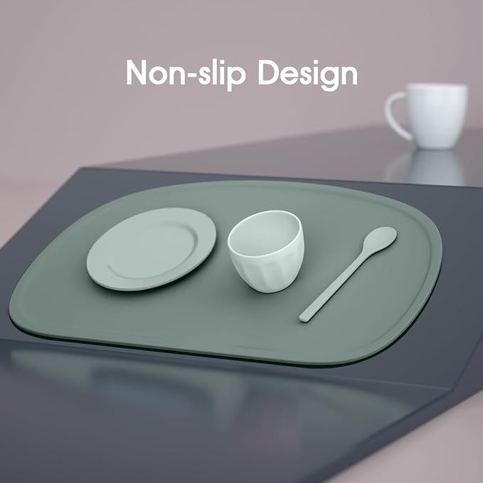 Cuddle Campus Set of 3 Silicone Placemats with Raised Edges for Kids,Toddlers,Babies, Non-Slip Dinning Table Mat, Baby Eating Mat, Food Mat Set 6