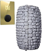 Model CL12GCP, Cube-Series Outdoor Home Sauna Suite Kit, Up to 8 Persons (Sauna Heater and Sauna Stones Included) (HIVE MINI 11 WiFi - Gold)