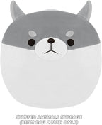 Stuffed Animal Storage Bean Bag Chair Cover for Kids Grey Shiba Inu Dog Bean Bag Chair for Girls XX-Large Size Toy Organizer Cover Only Without Filling