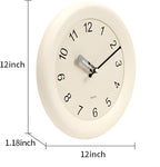 Kesin Wooden Wall Clocks 12 Inch Silent Non Ticking Wall Clocks Battery Operated - Wood White Modern Office Simple Minimalist Clocks Decorative for Kitchen, Home,Bedroom, Office, Home, Living Room
