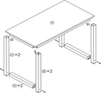 Computer Writing Desk 47 inch,Modern Simple Style PC Table, Black Metal Frame, Sturdy Home Office Table,Oak
