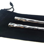 YILE Set of 2 Hair Sticks Chinese Hairpin Metal Hair Accessories Classic Hair Accessories for Women Lady Girls (Silver)