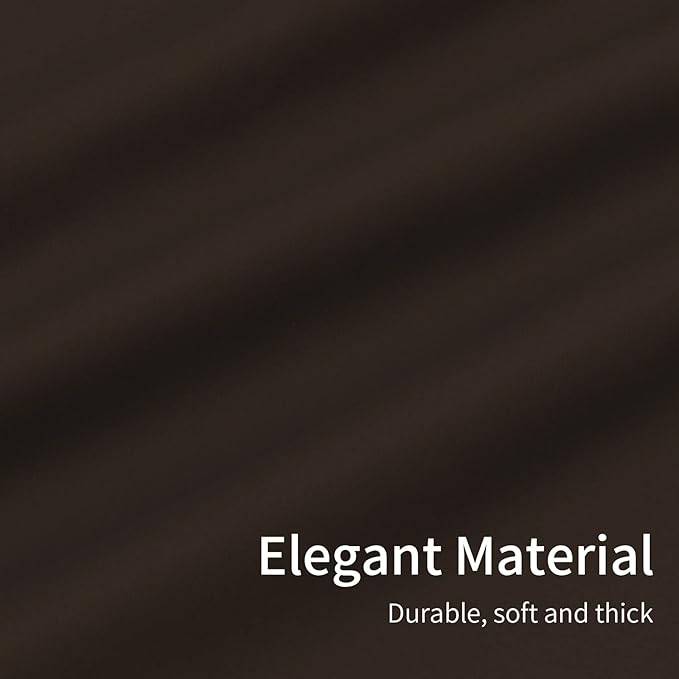 Easy-Going Blackout Curtains for Bedroom, Solid Thermal Insulated Grommet and Noise Reduction Window Drapes, Room Darkening Curtains for Living Room, 2 Panels(46x84 in, Dark Brown)