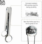NAISU Premium Clear Ice Tongs, 430 Stainless Steel for Precision Grip for Clear Ice Spheres, Rust-Resistant for Bar & Home Use, Ice Ball Tongs, Ice tong for whisky ice