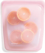 Stasher Premium Reusable Half Gallon Silicone Food Storage Bag, Pink, 64 oz | Food-Safe Silicone, Freezer, Sous Vide, Microwave, Dishwasher, Oven Safe, Meal Prep, Bulk Storage, BPA-Free, Eco-Friendly