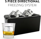 Clearcube Crystal Clear Ice Cube Maker - 6 Piece Directional Freezing System - Makes 8 Jumbo 2 Inch Crystal Clear Ice Cubes - No Odor Lid No Freezer Burn - Perfect for Whiskey Cocktails and More