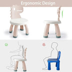 Toddler Chair,Plastic Kids Dino Chair,Sturdy Durable and Lightweight Toddler's Activity Chairs,Anti-Slip Ergonomic Design kids step stool,Indoor or Outdoor Use for Boys Girls Aged 2+ (Pink)