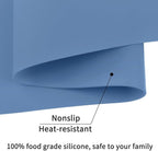 Extra Large Silicone Craft Mat for Kids, Large Silicone Sheet for Crafts, Kitchen Non-Stick Baking Mat Blue Gray, Heat Resistant Countertop Mat, Waterproof Placemat, Multipurpose Mat 24''x16''