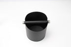 DIBTSA Espresso Knock Box, Stainless Steel Coffee Grounds Knock Box, With Removable Knock Bar and Non-Slip Rubber Base (Black)