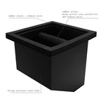 DIBTSA Espresso Coffee Ground Knock Box Chute, Built-in Desktop Waste Bucket, Stainless Steel Bottomless Knocking Residue Box (Trapezoid)