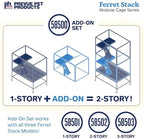 Prevue Pet Products Ferret Stacking Cage Add-On Unit - Extra Level with Ramps and Platform for Modular Ferret Habitat, Accessories for Cage Expansion with Shelves & Ladders for Climbing - Black