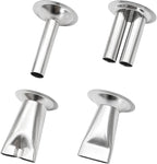 Hoypeyfiy Stainless Steel Jerky Gun Nozzles, Sausage Maker Nozzles 4Pcs Handmade Beef Jerky Nozzles (stainless steel jerky nozzle)