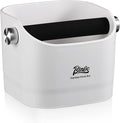 Espresso Knock Box - Bincoo Espresso Machine Knock Box/Espresso Grounds Knock Box, Barista Style Coffee Knock Box for Grounds with Removable Shock-Absorbent Knock Bar and Anti-Slip Base. (White)