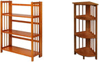 Casual Home 3-Shelf Folding Stackable Bookcase and Casual Home 4-Shelf Corner Folding Bookcase Bundle