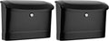 Architectural Mailboxes Princeton™ Locking, Wall-Mounted Mailbox for Outside, Metal Galvanized Steel Medium Mail Box with Lock and Key Drop Box, Black (Pack of 2)