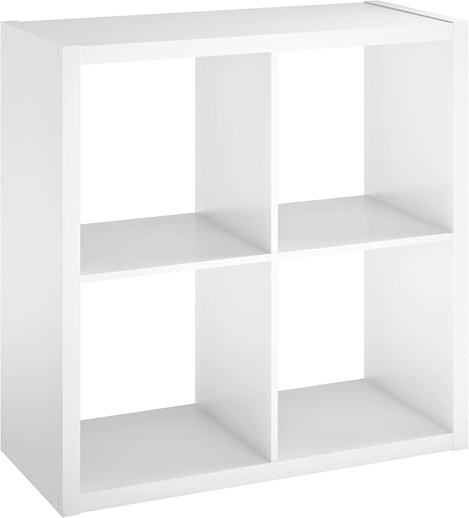 ClosetMaid 4550 Decorative Open Back 4-Cube Storage Organizer, Bleached Walnut