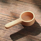 Coffee Spoons, CISHNOU Wooden Coffee Ground Spoon, Measuring for Ground Beans or tea, Soup Cooking Mixing Stirrer Kitchen Tools Utensils, 1 Wooden Tea Scoop(Wood Color)