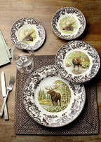 Spode Woodland Majestic Moose Dinner Plate – 10.5 Inch Wildlife Design in Fine Earthenware, Rustic Hunting Collection – Microwave, Dishwasher & Warm Oven Safe, Made in England