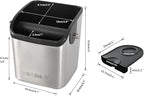 Coffee Knock Box Espresso Accessories - Home Use Small Coffee Grounds Puck Knock Box Stainless Steel with Tamping Mat for Espresso Machine