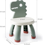 Toddler Chair,Plastic Kids Dino Chair,Sturdy Durable and Lightweight Toddler's Activity Chairs,Anti-Slip Ergonomic Design kids step stool,Indoor or Outdoor Use for Boys Girls Aged 1+ (Green)